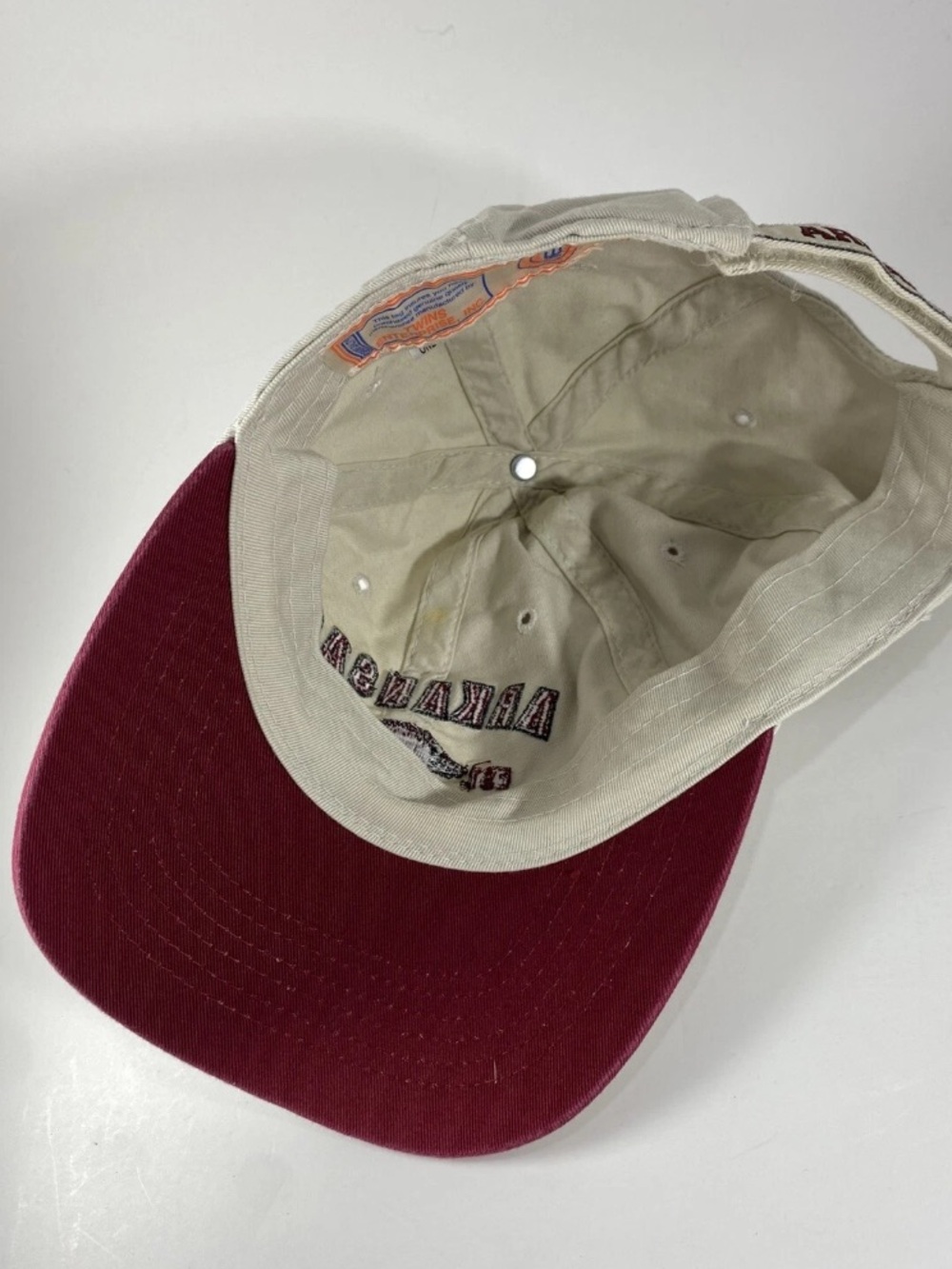 Arkansas Razorbacks Hogs Beige Baseball Football Golf Cap Hat - Picture 7 of 7